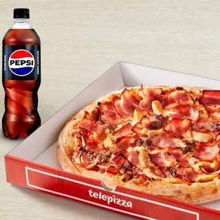 Pizza mediana masa fina 2ing + bebida