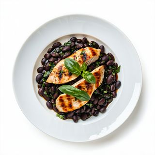 Pollo con judias negras