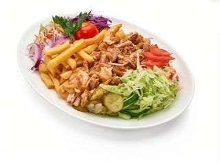 Plato kebab con arroz basmati de la India