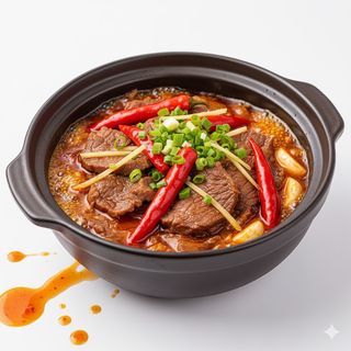 Manzo brasato con peperoncino piccante 泡椒牛肉