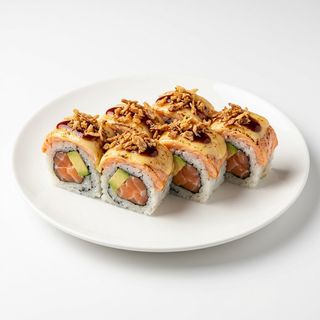 Dragon Roll De Salmón Crunch (8 Pzs.)
