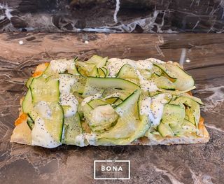 Zucchine e fiordilatte 1/4 teglia