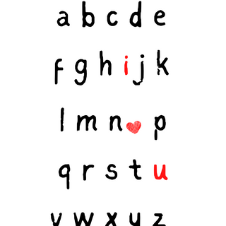 I Love U Alphabet Card