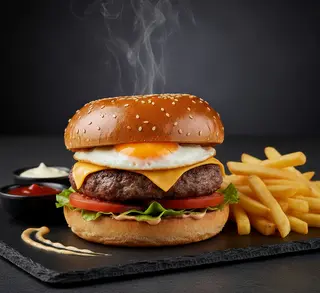 Egg cheeseburger