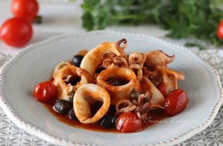 Calamari saltati con pomodorino confit