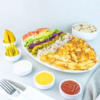 Farfurie mare cu orez pui