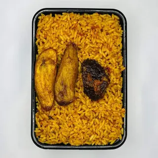 A Plate Of Rice With Beef