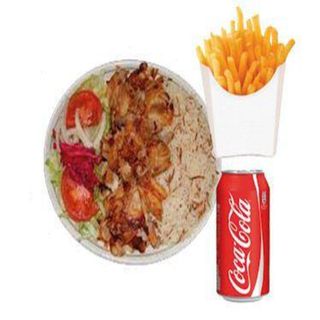 Menú plato kebab con ensalada