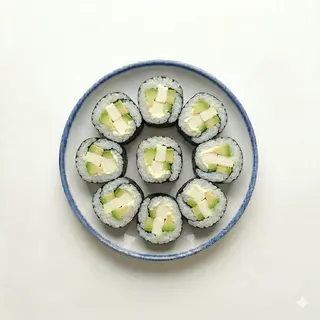 Papel De Arroz.Palitos De Mozzarella, aguacate mayonesa (9 Uds.)