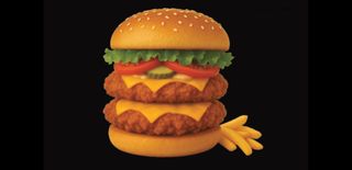 Двоен пилешки чийзбургер