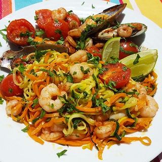 Esparguete com legumes