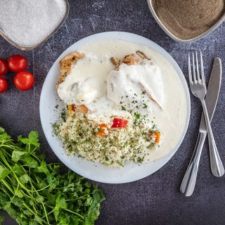 Piletina sa 4 vrste sira sa prilogom