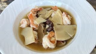 193 Gamberi con funghi bambu