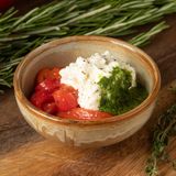 Stracciatella cu ardei copt