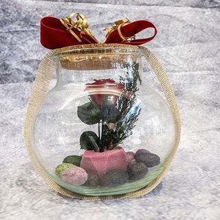 rosa eterna cristal roja