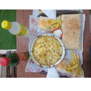 tacos viande hachée + pasticho viande hachée +  2 frites + 2 boissons