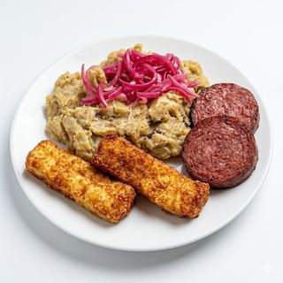 Ración De Mangú Con Queso Y Salami