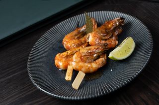 Японски шишчета "Якитори" - Тигрови скариди