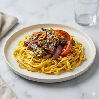 Fettucine Con Lomo Saltado