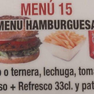 Menú 15 Hamburguesa