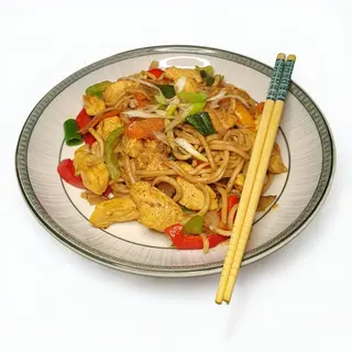 Pad Prik Thai Dum Beef with rice