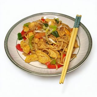 Pad Prik Thai Dum Beef with rice