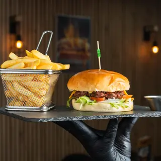Hamburguesa de pollo frito