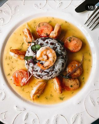 Тигрові креветки з міксом з дикого рису та чері (300г)