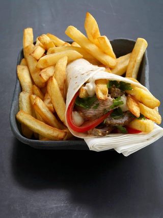 Shawarma and chips