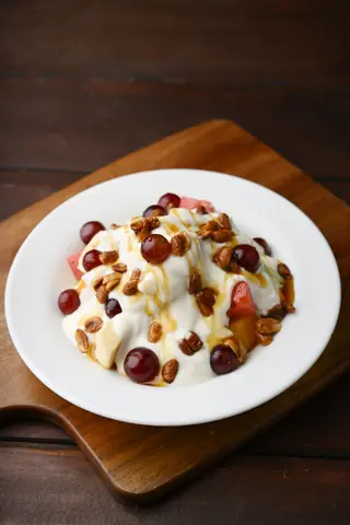 Fruit Salad with Yogurt, Honey and Nuts