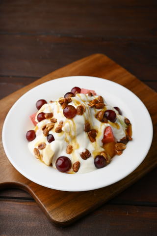 Fruit Salad with Yogurt, Honey and Nuts