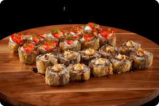 Combinado 10 Hot de Salmão + 10 Hot de Gambas