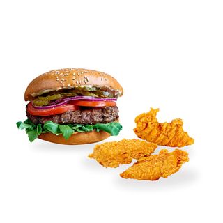 Standard Burger + 3 szt stripsy z kurczaka