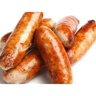 A pair of beef sausage