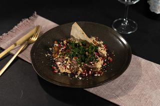 Hummus cu antricot de vita