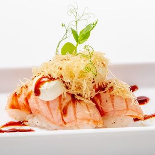 78.Salmone flambe e philadelphia - 2 pezzi