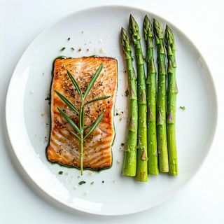 Filetto di branzino agli asparagi