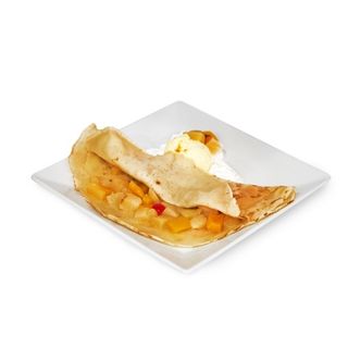 Crepe de frutas con helado