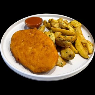 Картопля по домашньому з шніцелем (360г/50г)