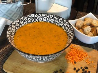 Supa crema de linte cu menta