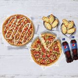 30% en Pizza mediana (esp) + Pan de ajo Supremo (4 uds) + Bebida (50cl)