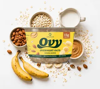 Oat overnight meal banana badem