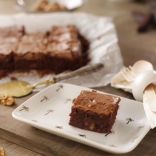 Brownie con sopa de Chocolate Blanco especiado