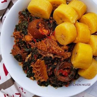 Plantain and vegetable sauce 
