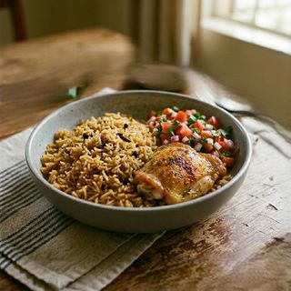 Pilau + Kachumbari + Chicken Piece