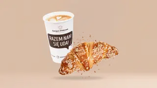 Croissant z malinami + kawa