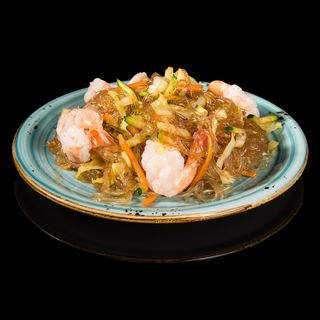 702. Spaghetti di soia con gamberi