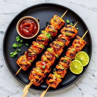 Brochette De Filet De Bœuf Et Blanc De Poulet