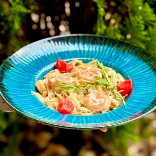 Паста з морепродуктами у вершковому соусі