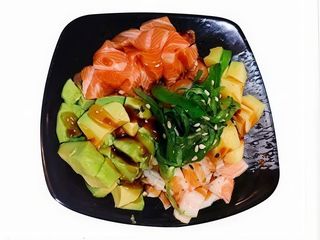155.Poke Salmón Con Gambas Y Aguacate